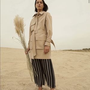 Nanushka Phana Trench Coat / Utility Jacket in Sand